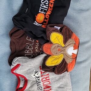 Carter's Festive Kids One Pieces - Gray, Brown, Black